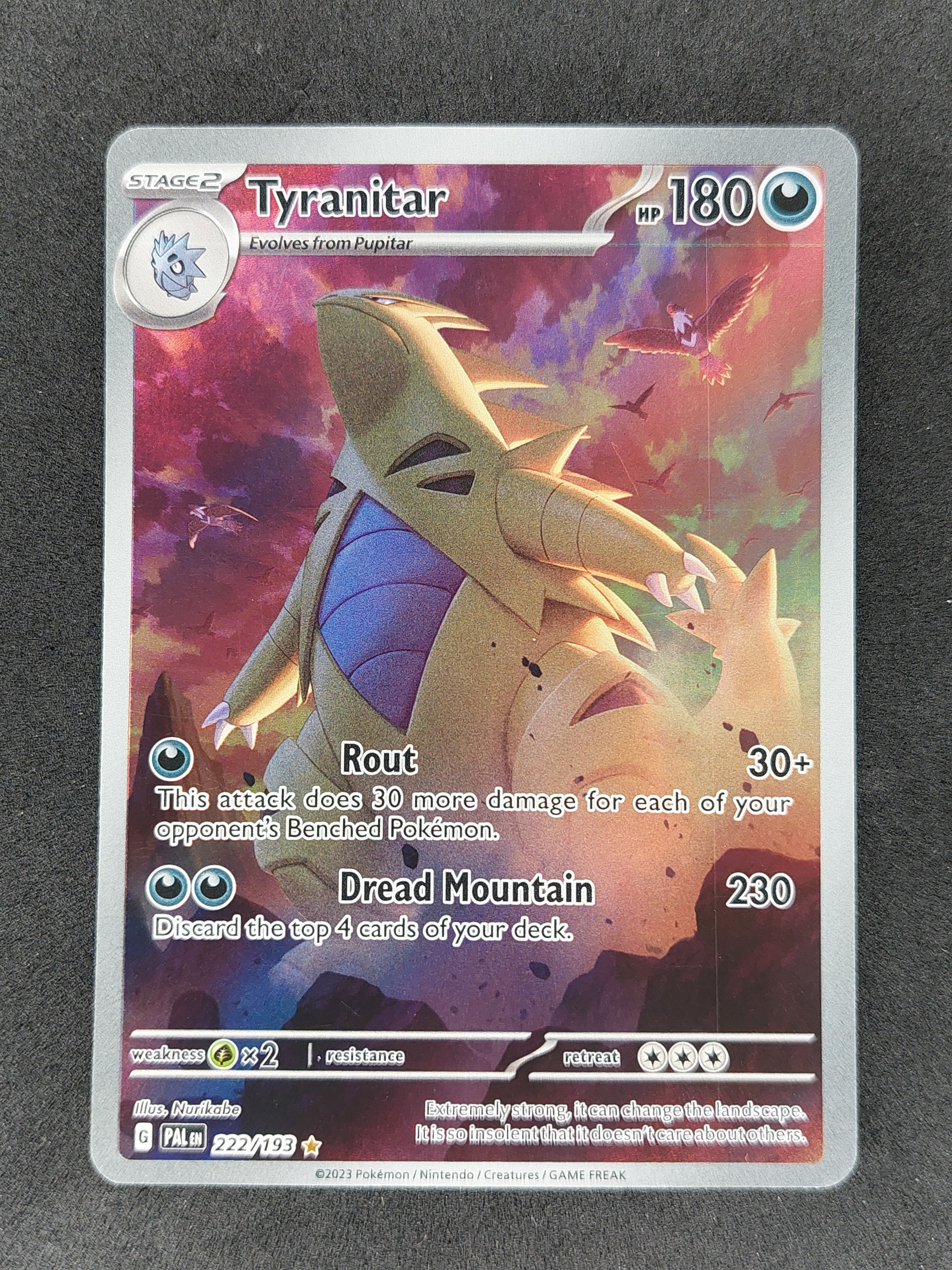 2023 Pokemon Paldea Evolved 222/193 Tyranitar Full Art Illustration