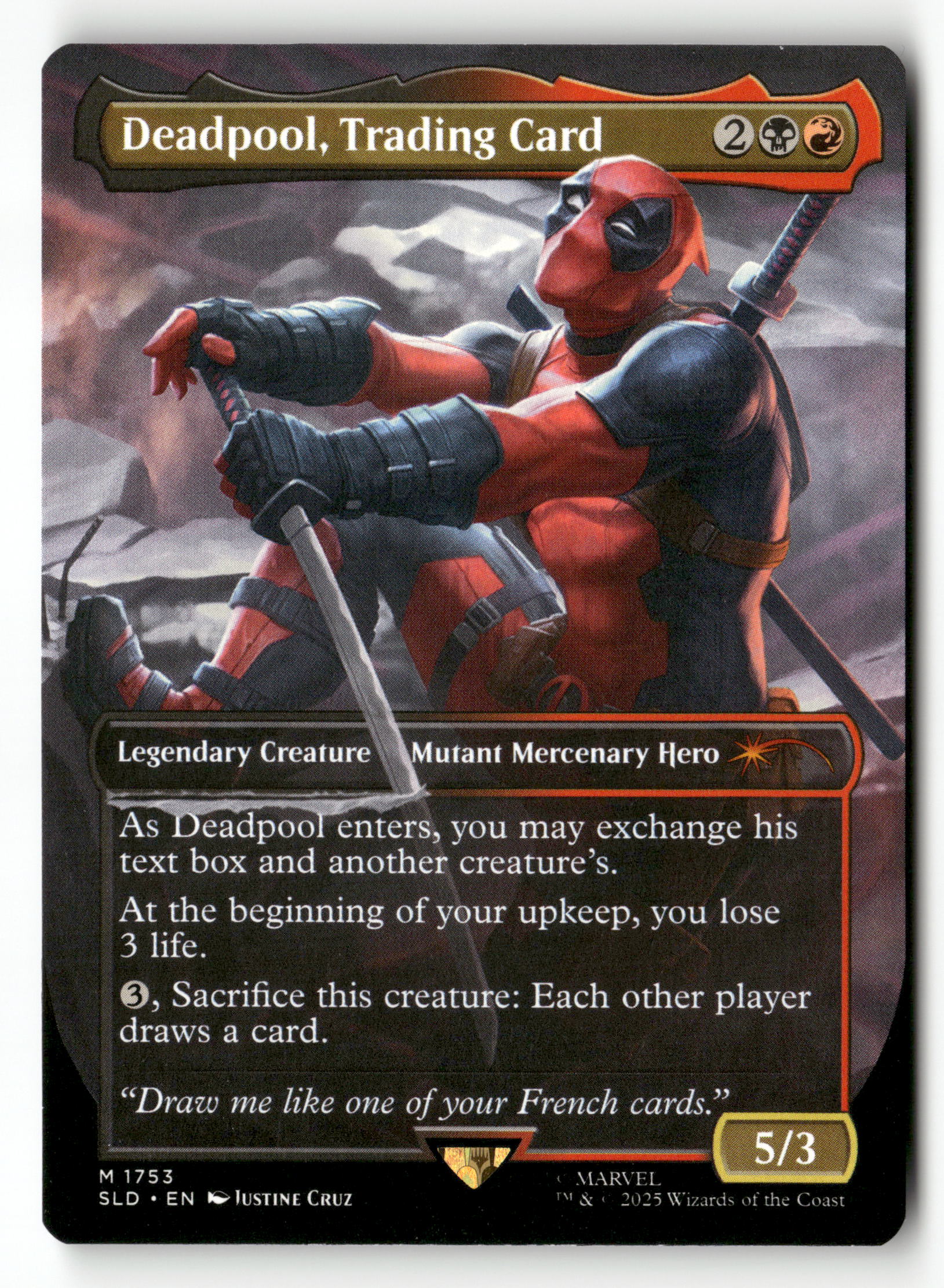 Magic The Gathering Secret Lair Drop Series 1753 Deadpool, Trading Card M NM Magic The Gathering Secret Lair Drop Series 1753 Deadpool, Trading Card M NM