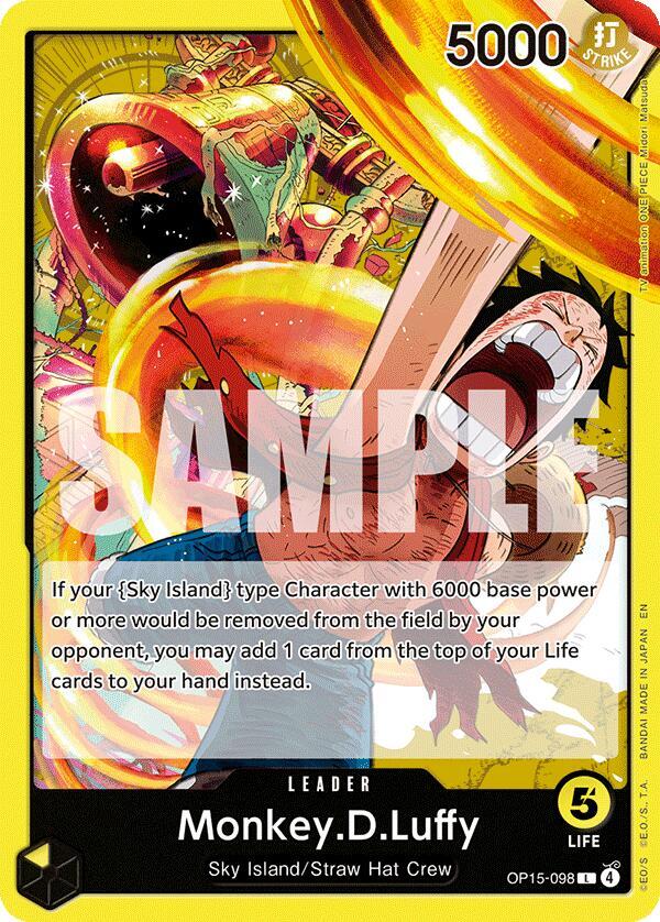 One Piece TCG OP15-098 Monkey.D.Luffy (OP15-098) L Leader NM