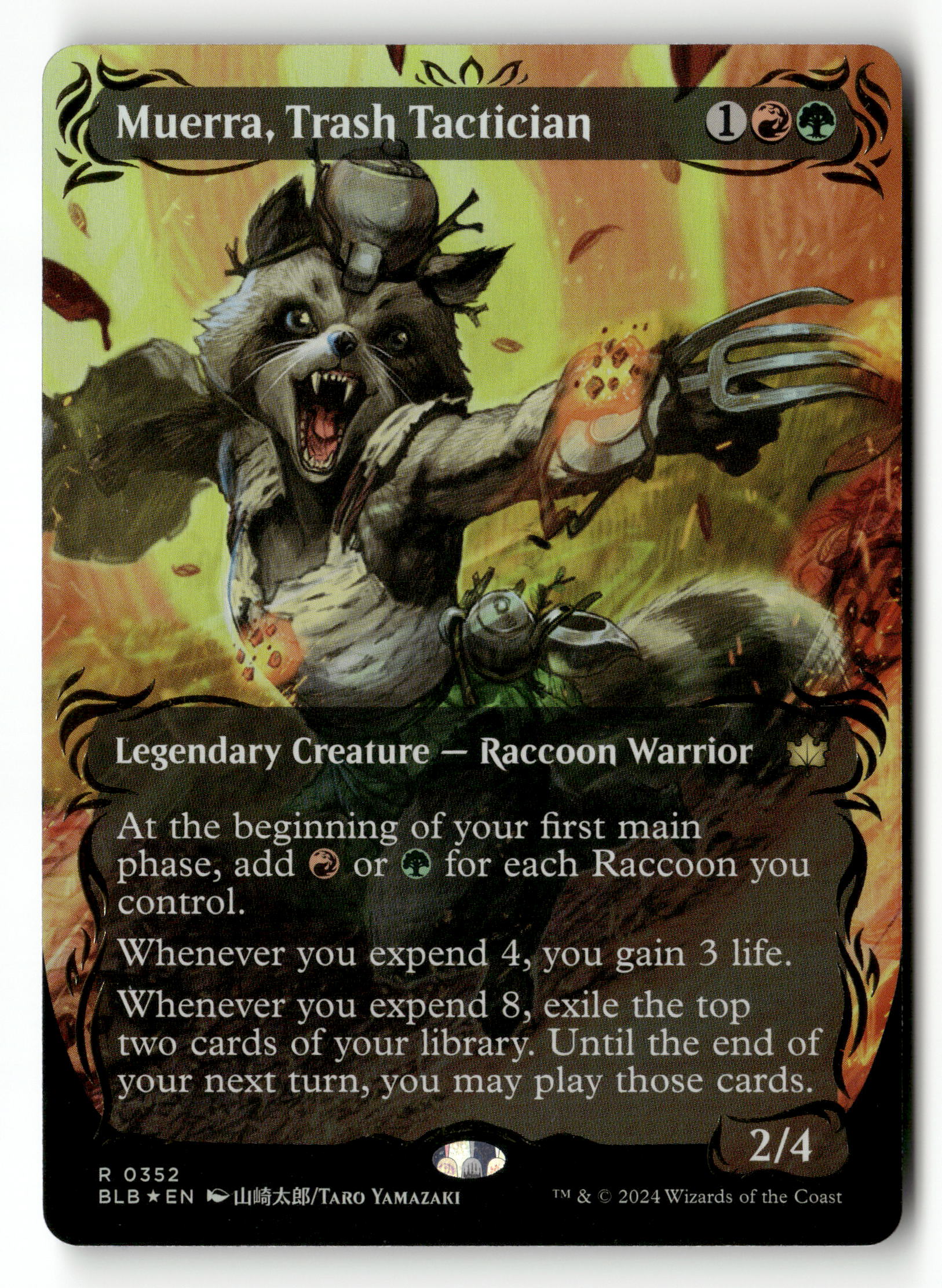 MTG Bloomburrow 352 Muerra, Trash Tactician (Borderless) (Raised Foil) R NM