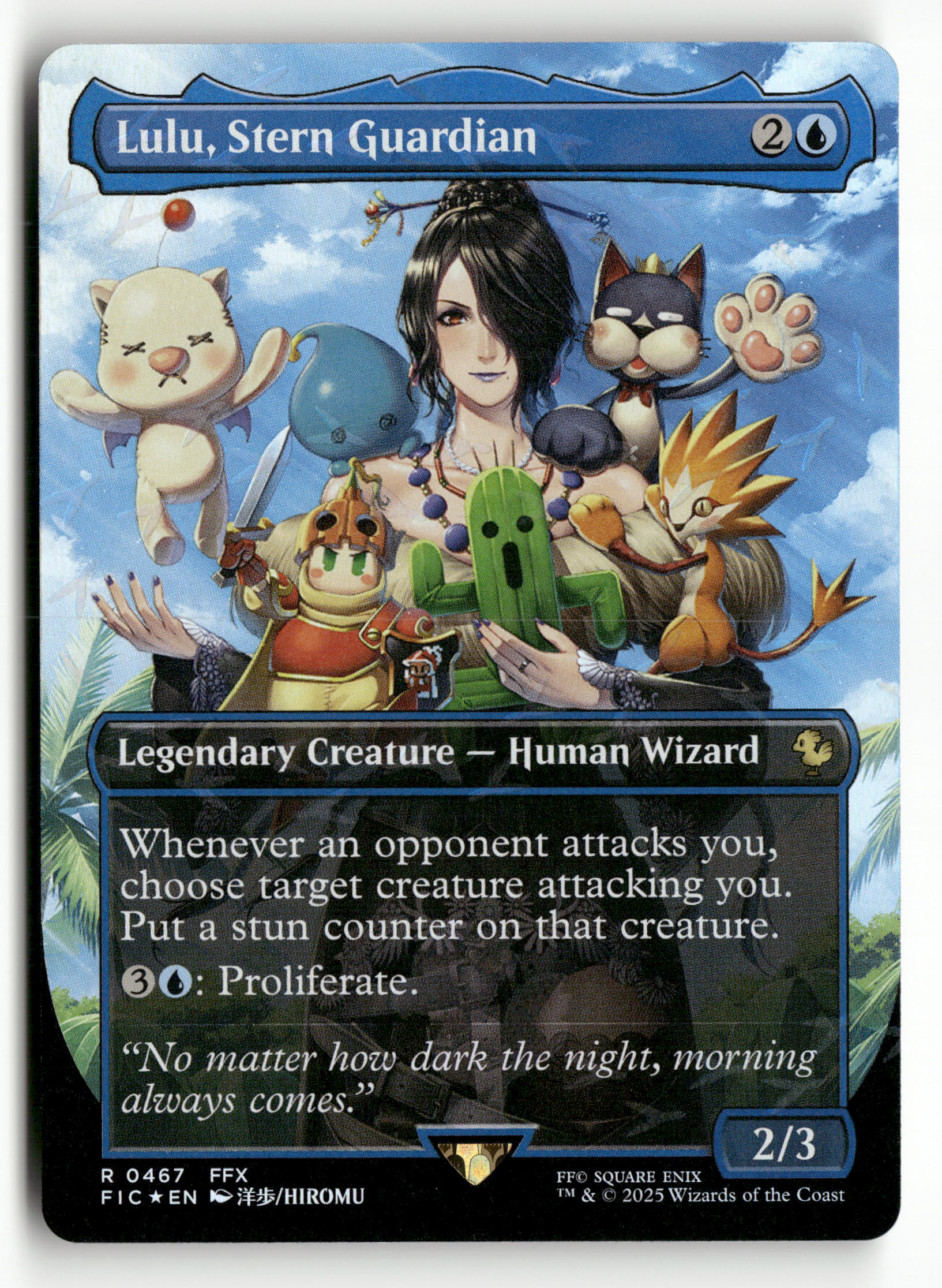 MTG FINAL FANTASY 467 Lulu, Stern Guardian (Borderless) (Chocobo Track  Foil) NM