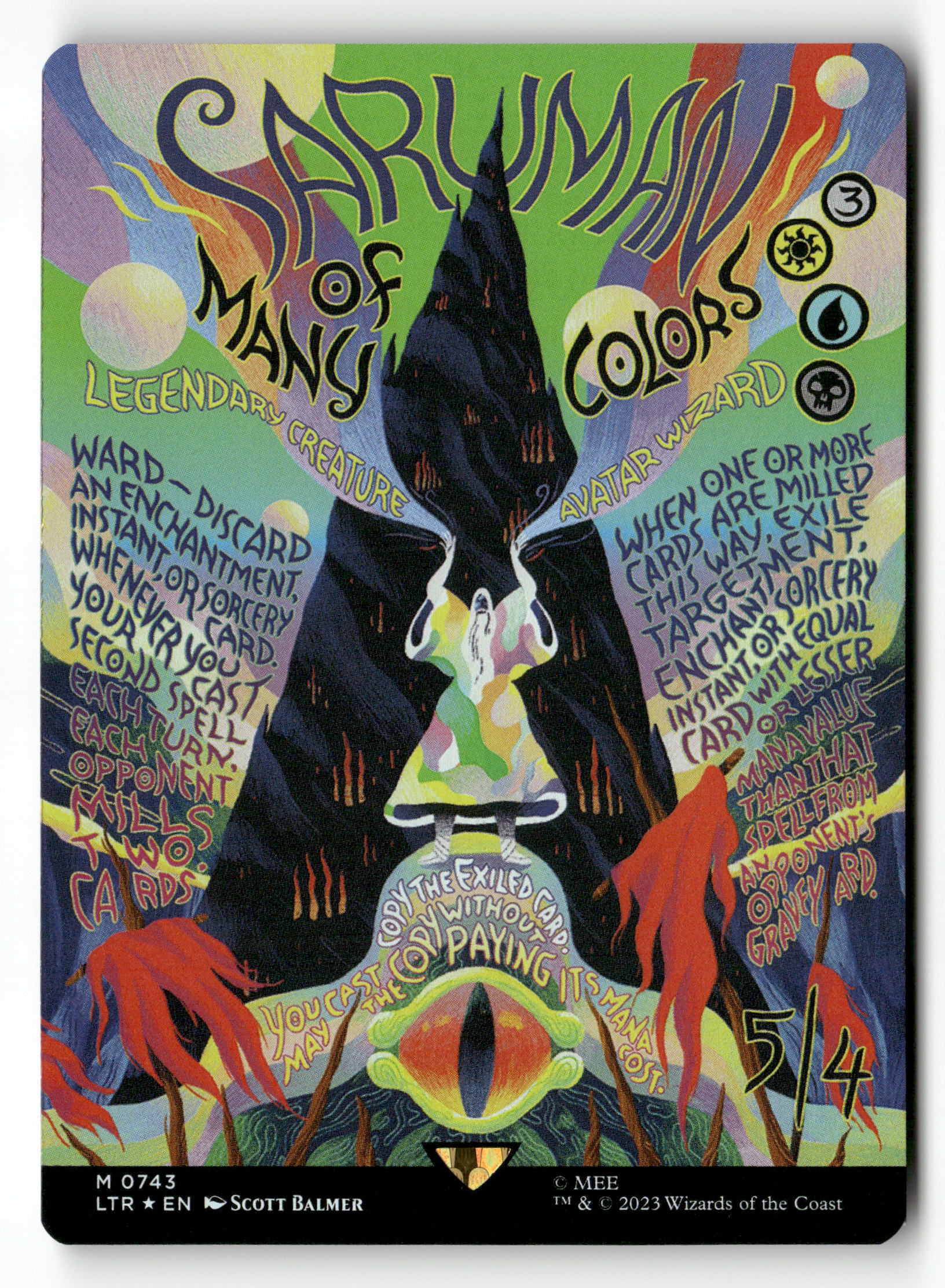 saruman mtg cards MTG: The Lord of the Rings: 743 Saruman of Many Colors (Borderless Poster) Foil