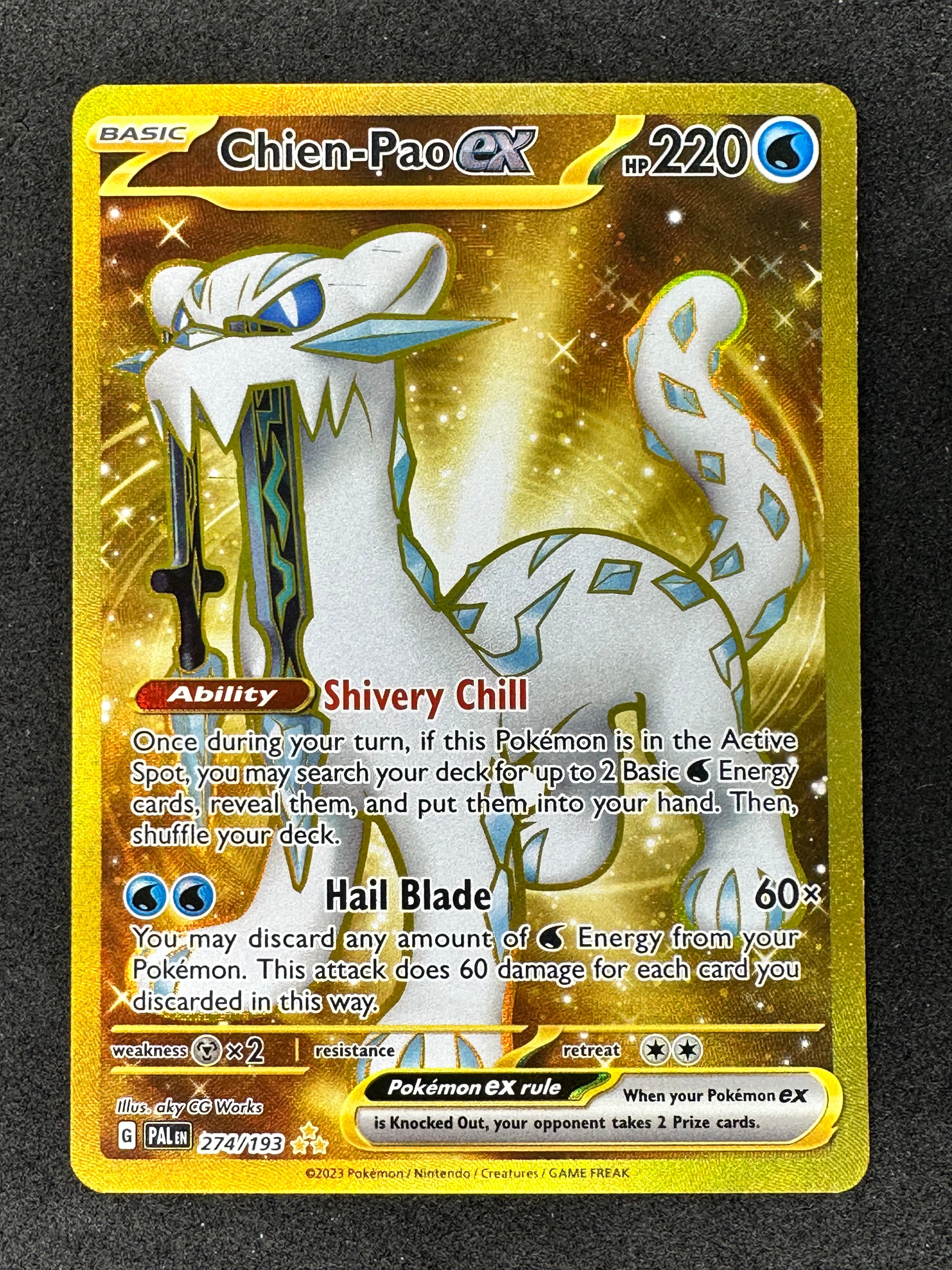 2023 Pokemon Paldea Evolved 274/193 Chien-Pao Ex Gold Secret Rare