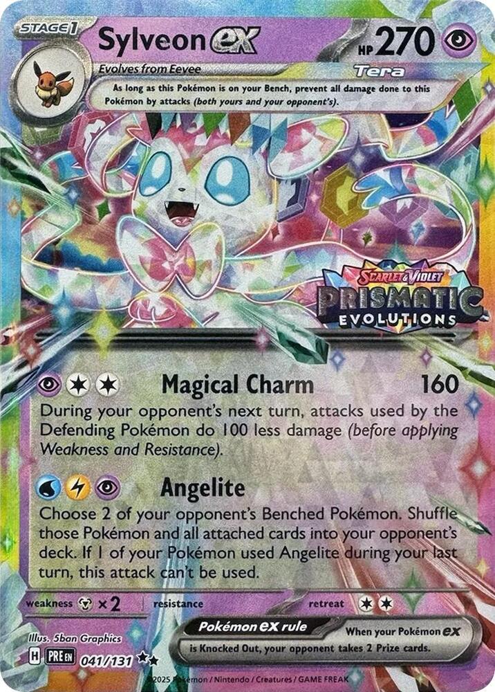 Sylveon ex Prismatic Evolutions Stamp 041/131 (Miscellaneous Cards & Products)  - Holofoil