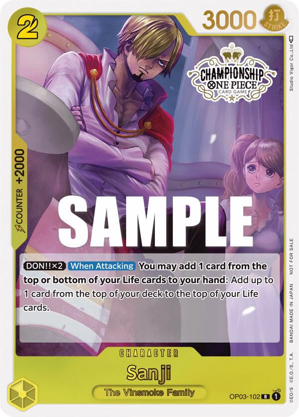 Sanji (Store Championship Participation Pack Vol.2) OP03-102 (One Piece Promotion Cards)  - Foil
