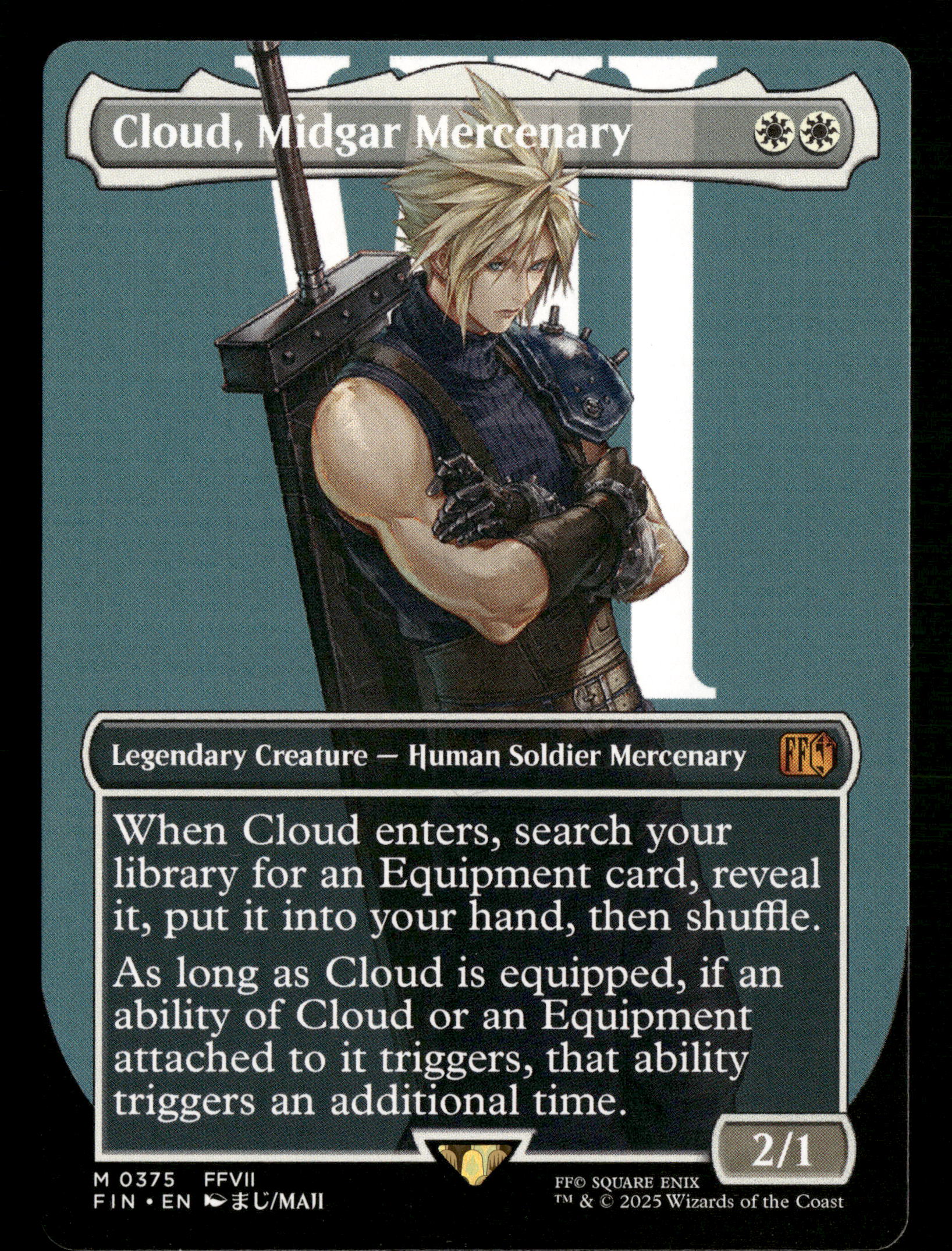 mtg final fantasy cloud midgar mercenary 2025 MTG Magic Final Fantasy 0375 Cloud, Midgar Mercenary Bordless Foi