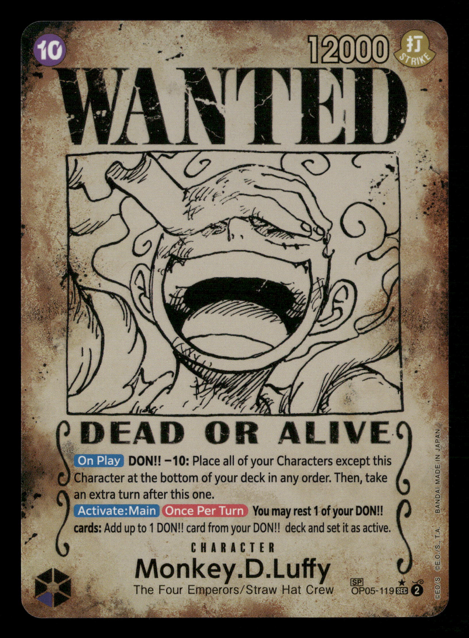 one piece card game wanted One Piece TCG OP05-119 Monkey.D.Luffy Wanted Poster SP