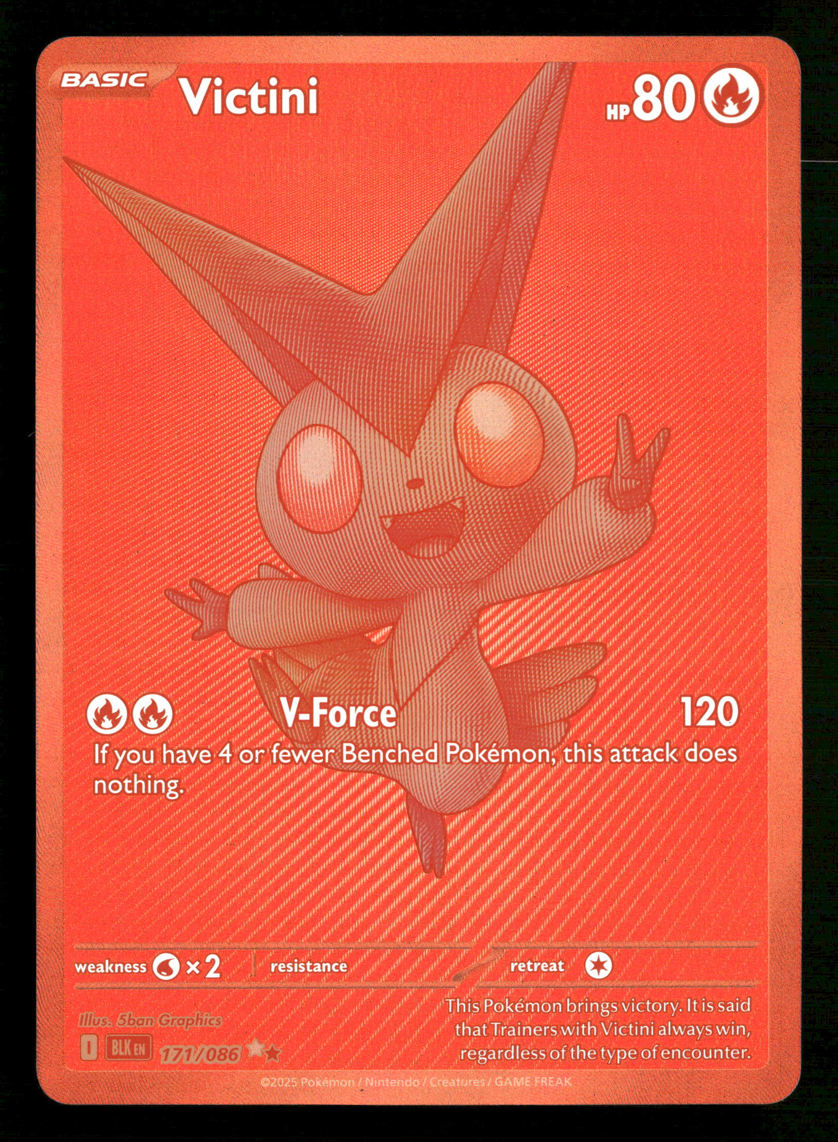 2025 Pokemon Black Bolt 171/086 Victini BWR