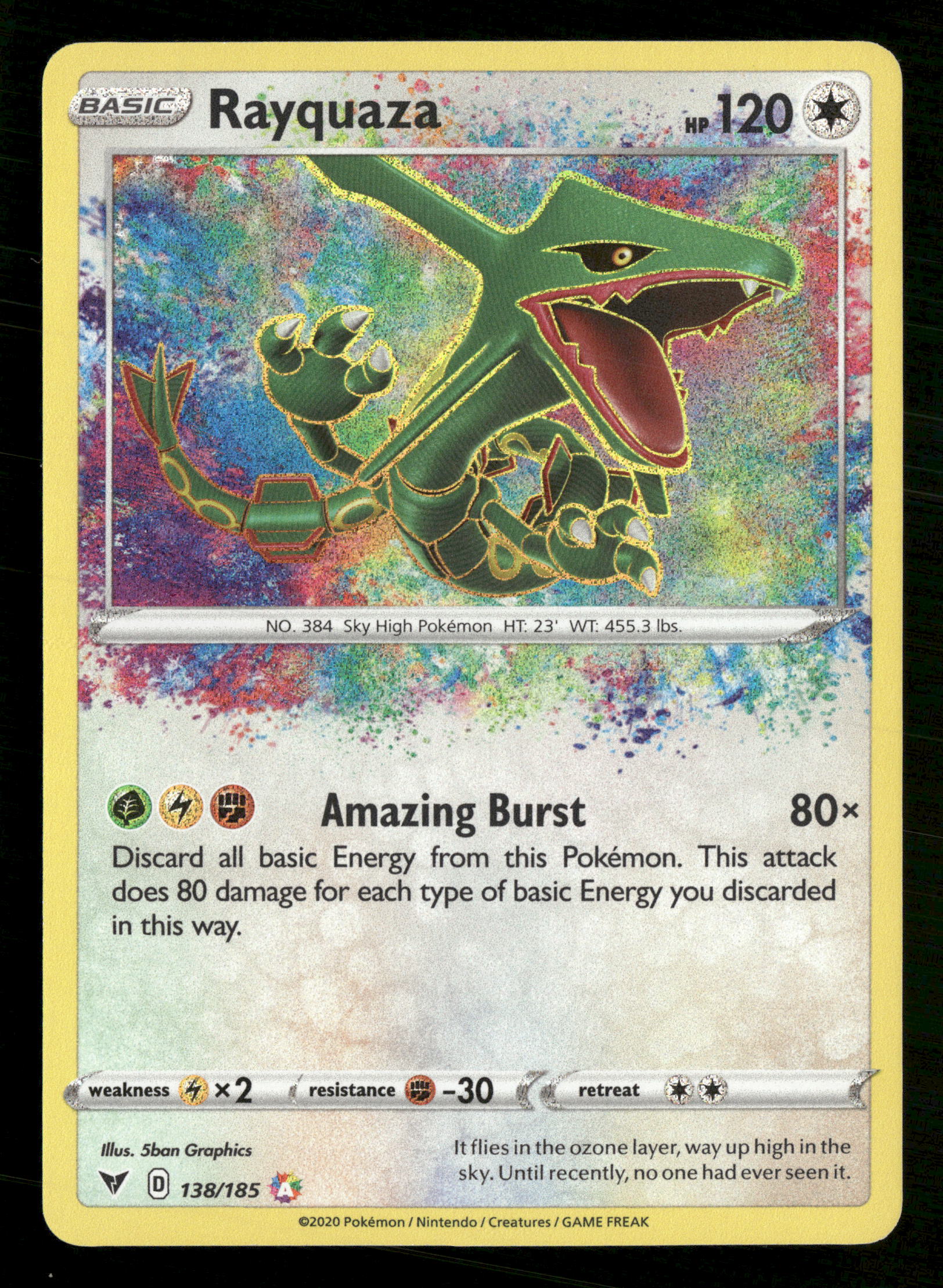 2020 Pokemon Vivid Voltage 138/185 Rayquaza Amazing Rare 2020 Pokemon Vivid Voltage 138/185 Rayquaza Amazing Rare