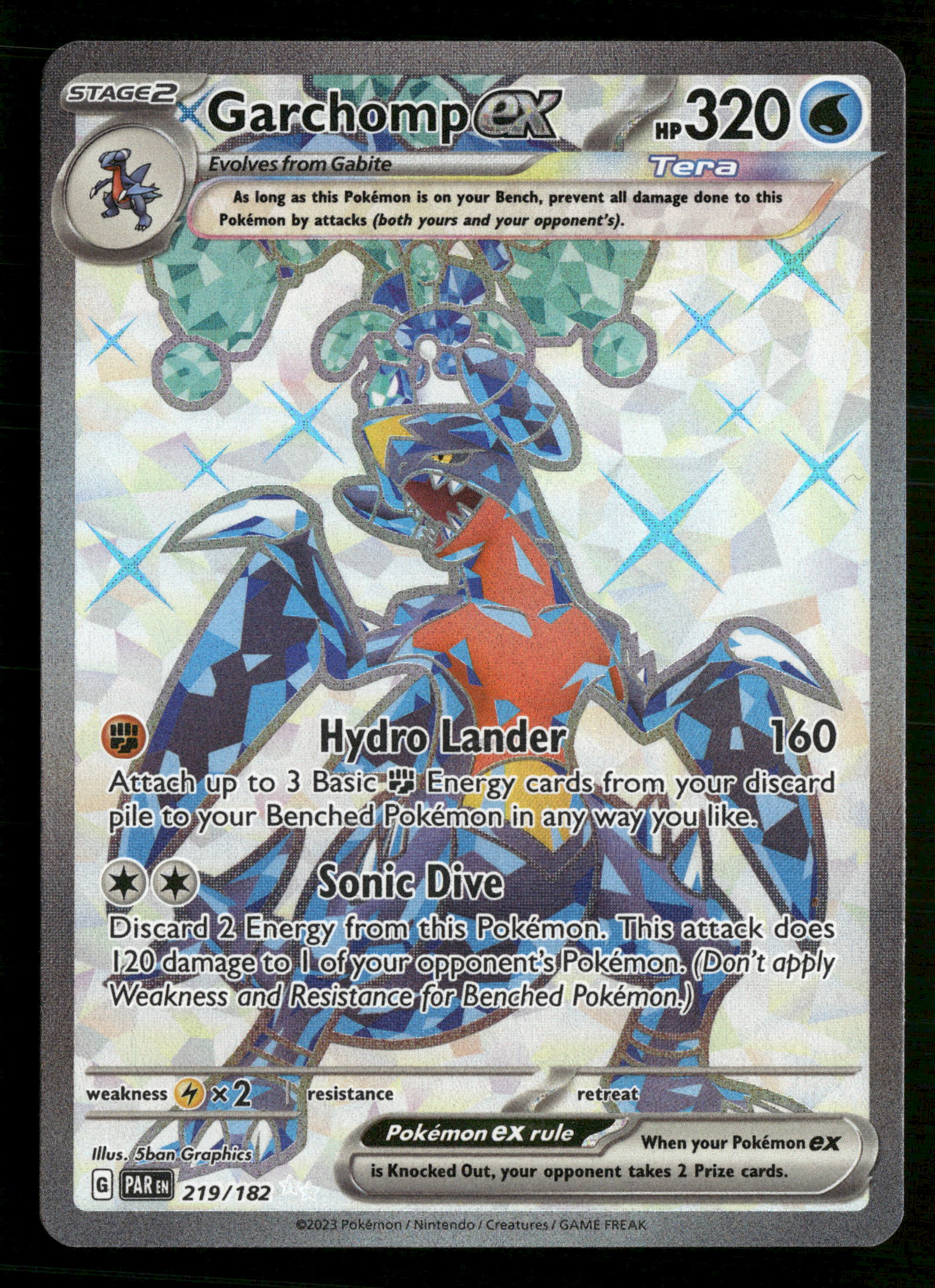 2023 Pokemon Paradox Rift 219/182 Garchomp Ex Full Art 2023 Pokemon Paradox Rift 219/182 Garchomp Ex Full Art