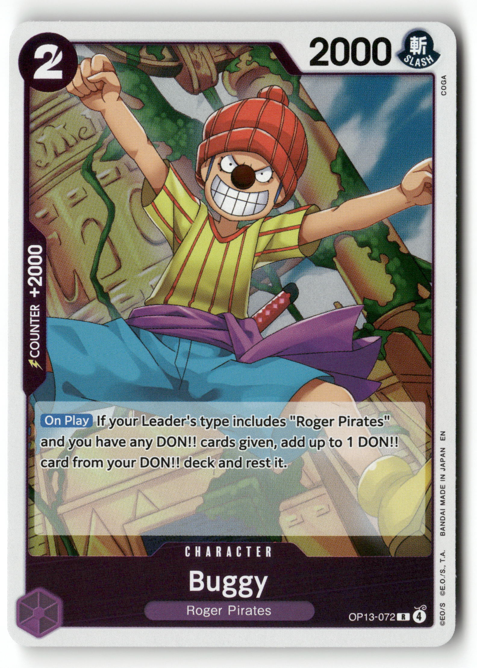 One Piece TCG OP13-072 Buggy Rare One Piece TCG OP13-072 Buggy Rare