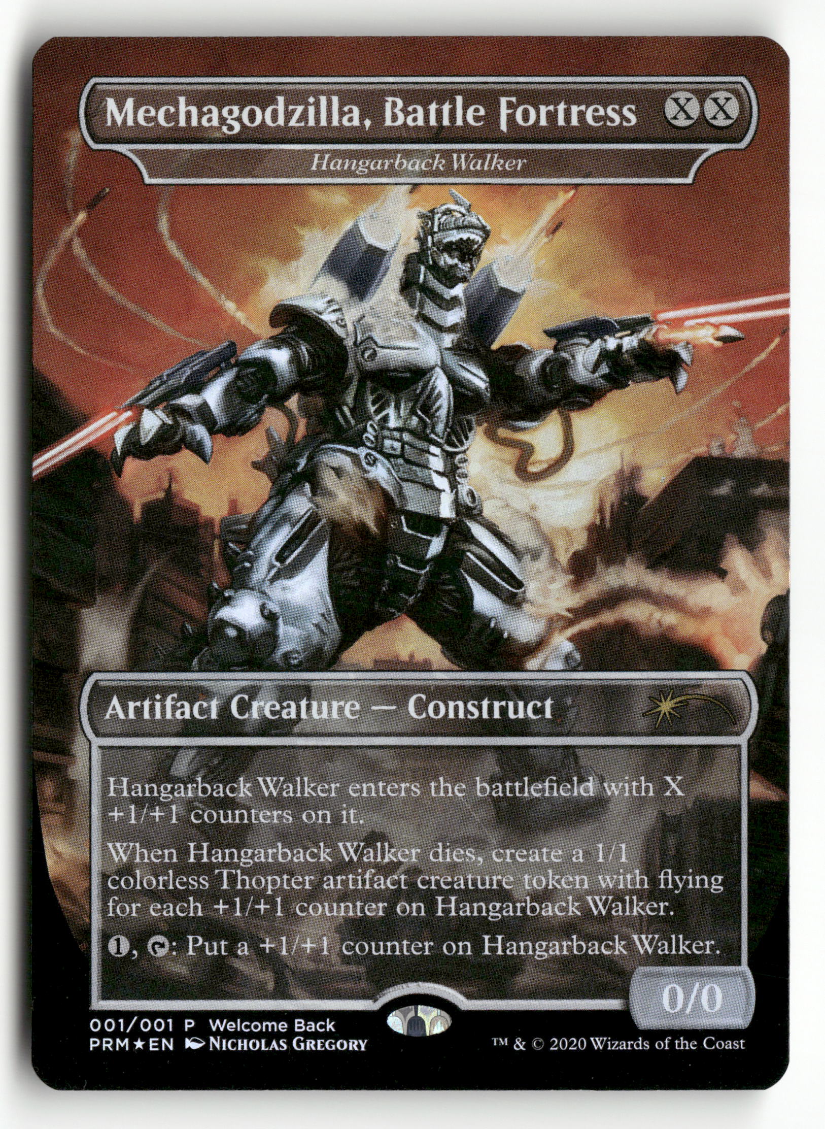 2020 MTG Magic Love Your LGS 001/001 Mechagodzilla, Battle Fortress (
