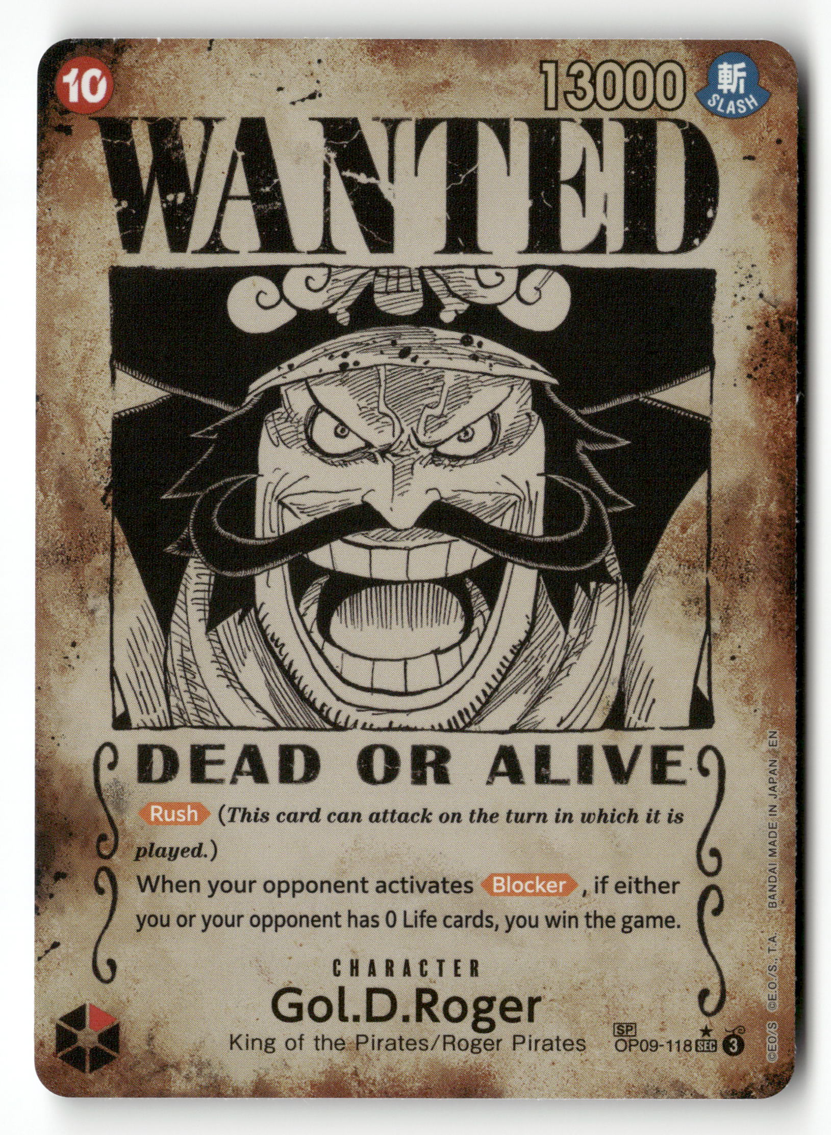 One Piece TCG OP09-118 Gol.D.Roger SP Wanted Poster (OP13)