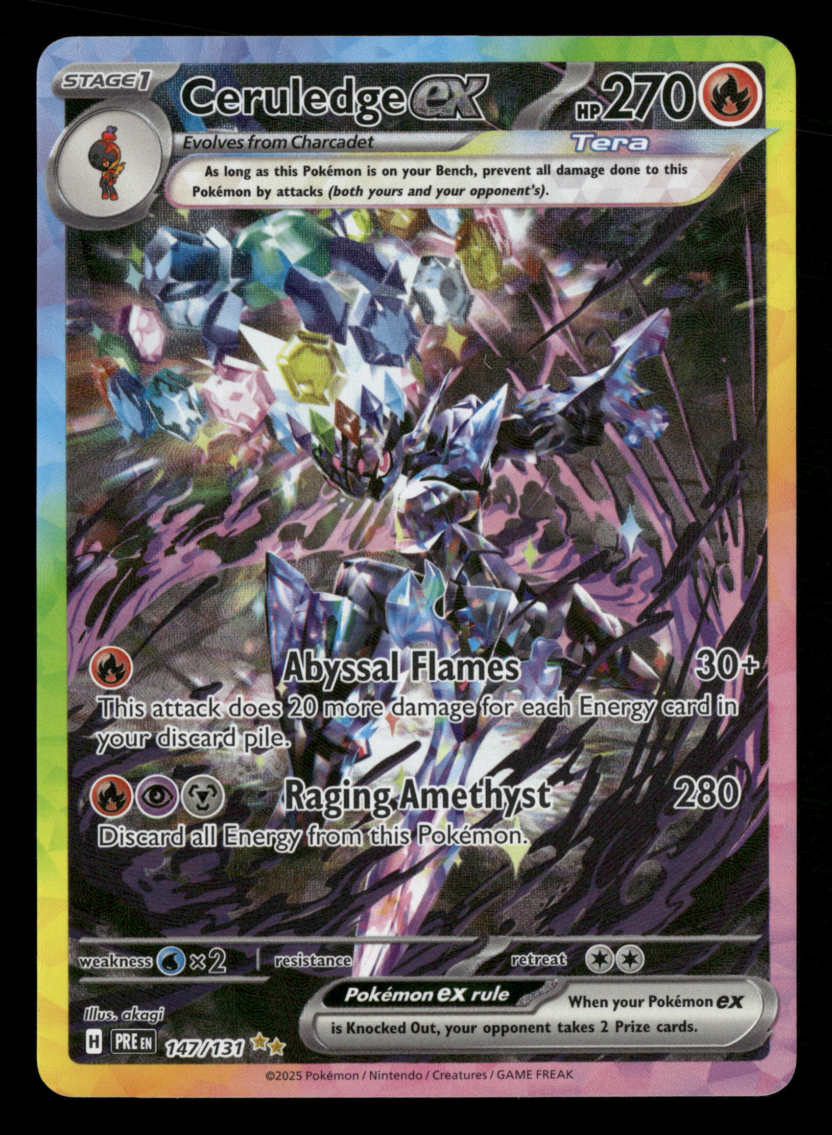 2025 Pokemon SV Prismatice Evolutions 147/131 Ceruledge ex Special Ill