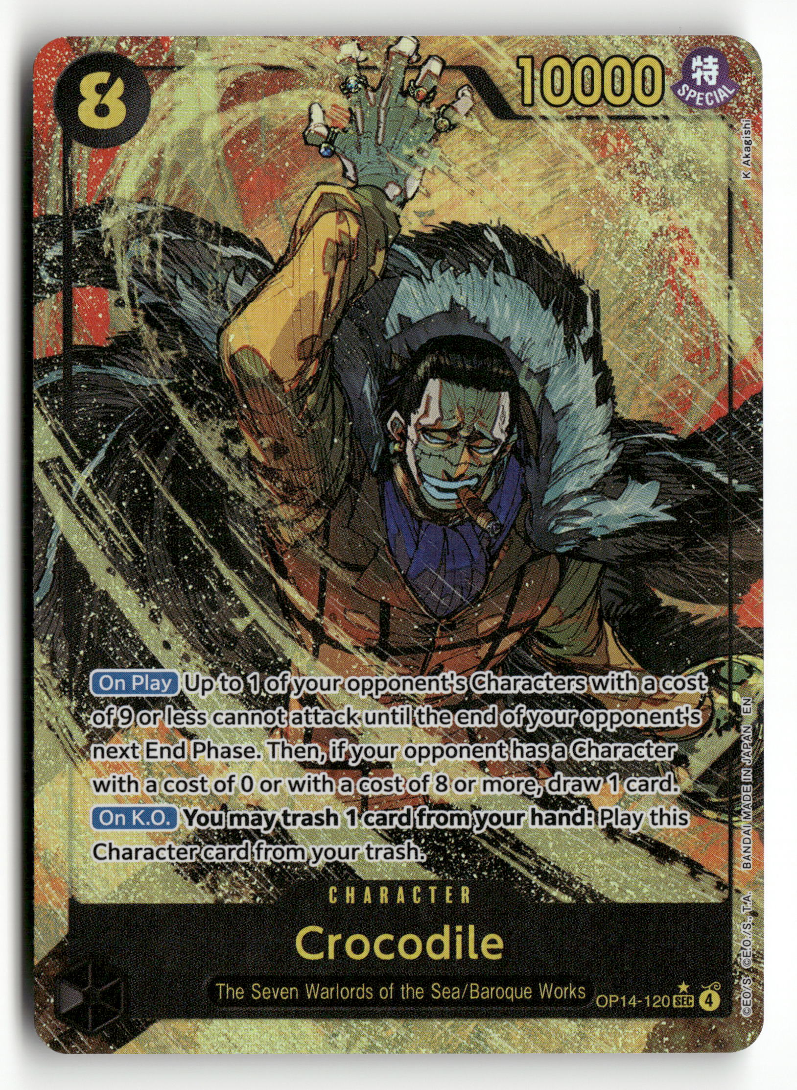 Crocodile SEC Alternate Art OP14-120 The Azure Seven Sea's One Piece T Crocodile SEC Alternate Art OP14-120 The Azure Seven Sea's One Piece T