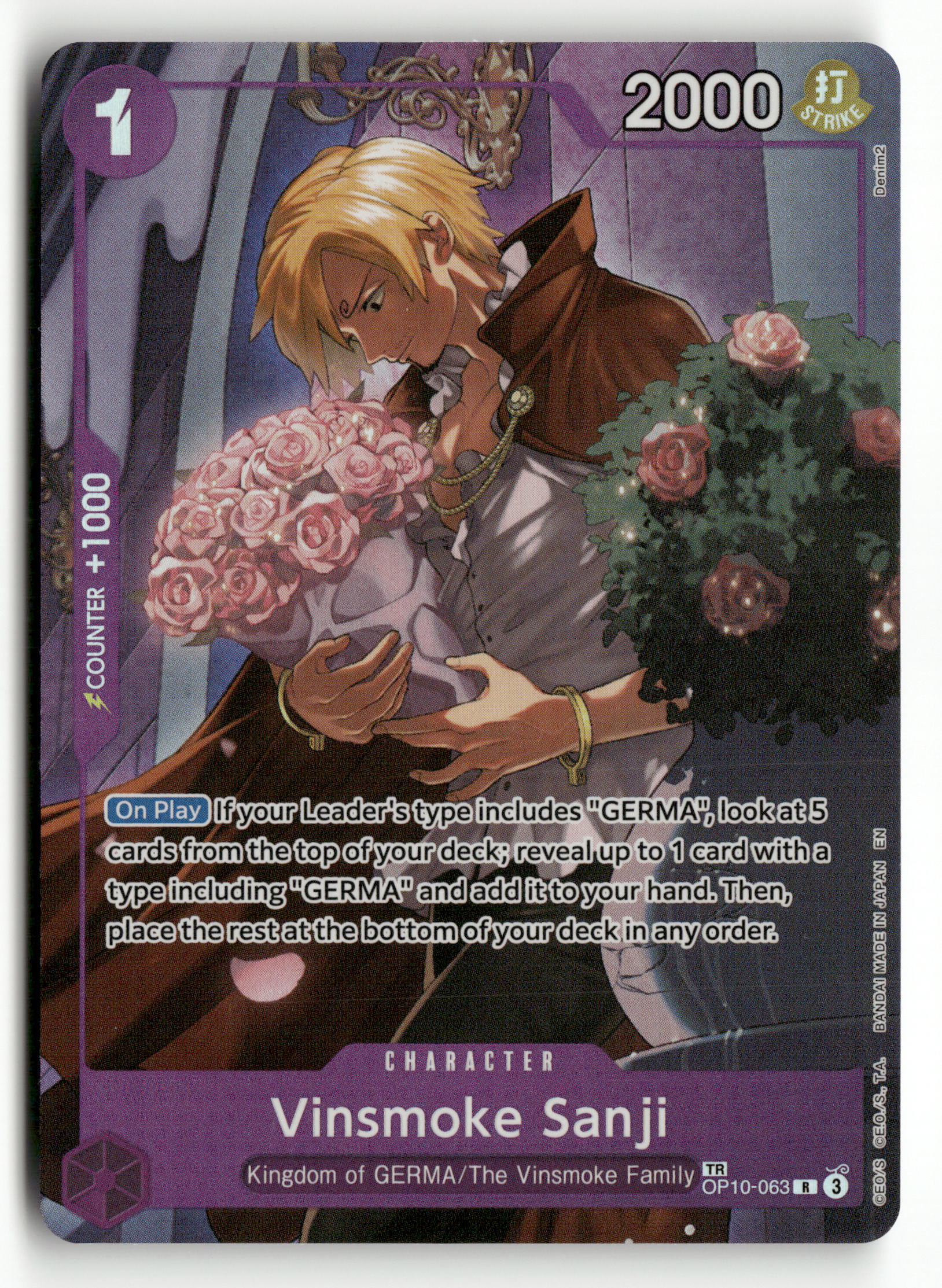 One Piece TCG OP12 OP10-063 Vinsmoke Sanji Treasure Rare