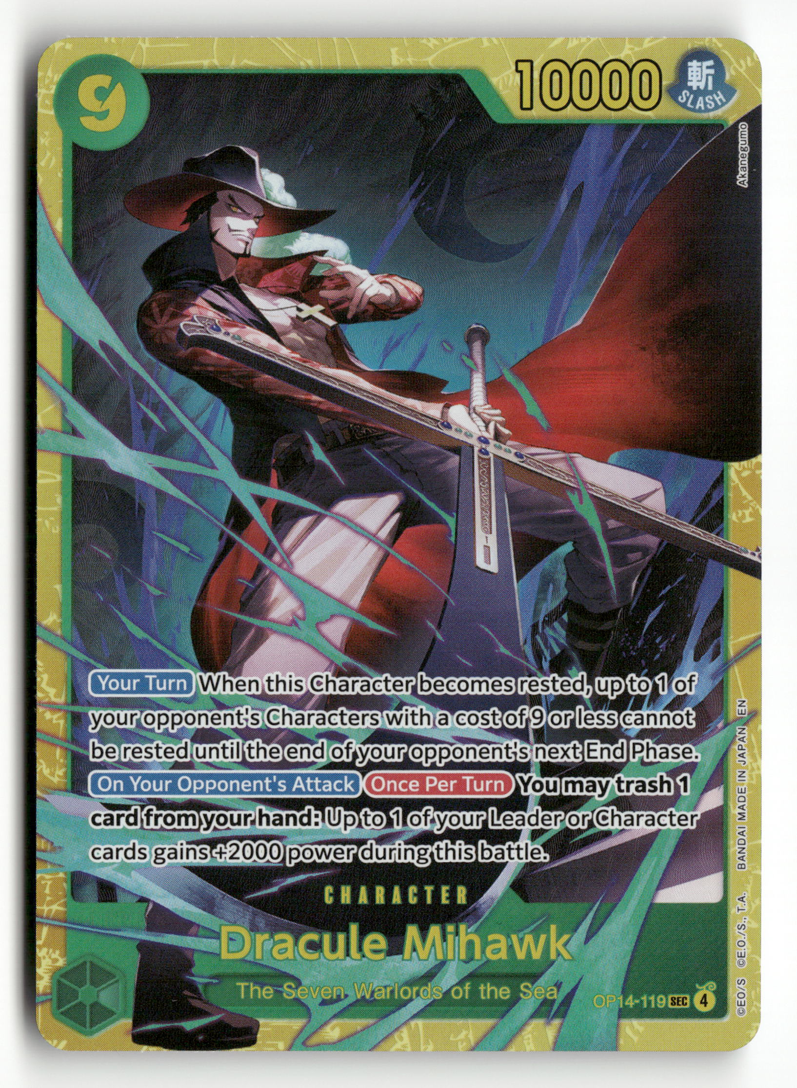 One Piece TCG OP14-119 Dracule Mihawk SECRET RARE