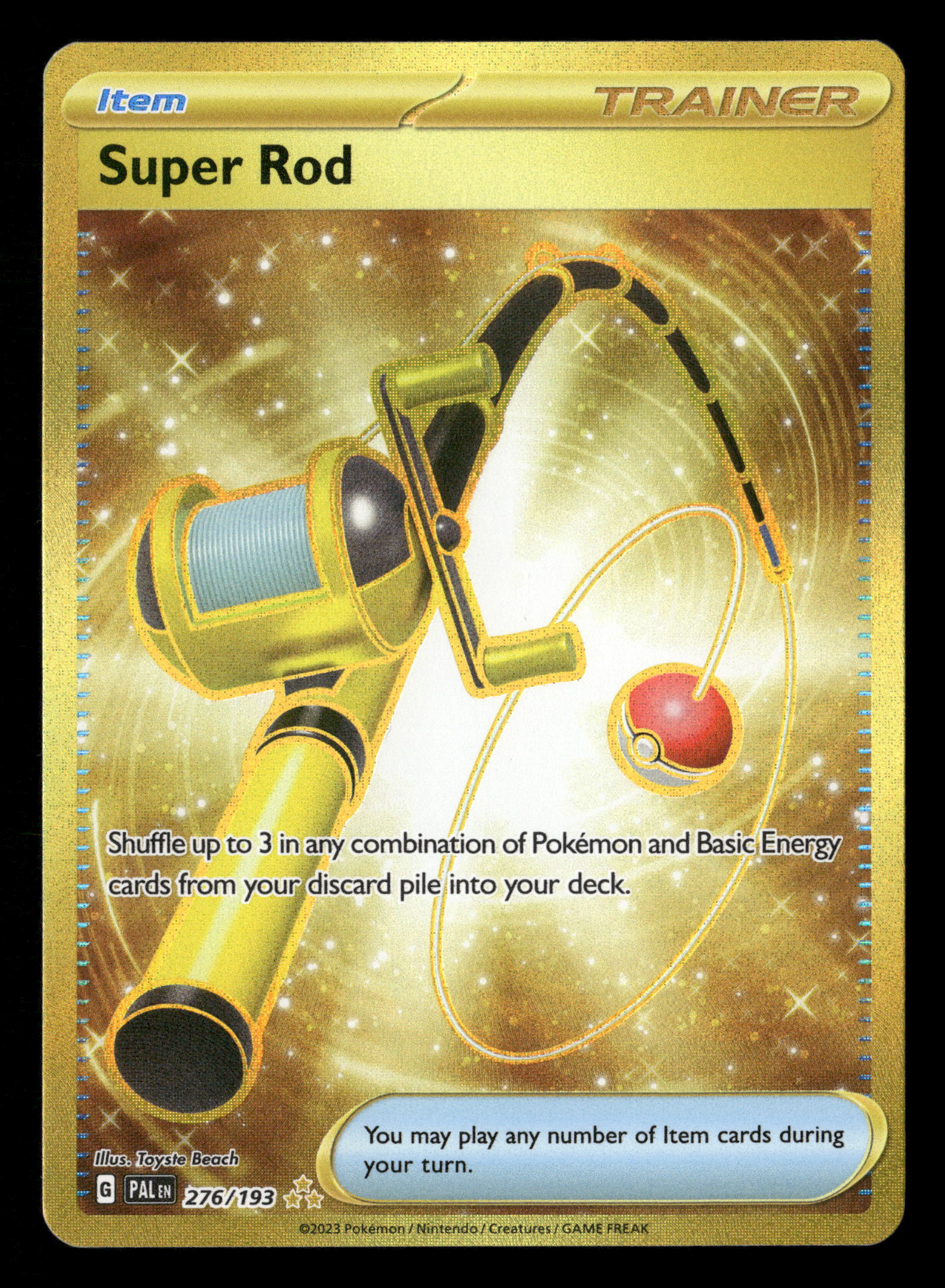 gold super rod pokemon card 2023 Pokemon Paldea Evolved 276/193 Gold Super Rod Secret Rare