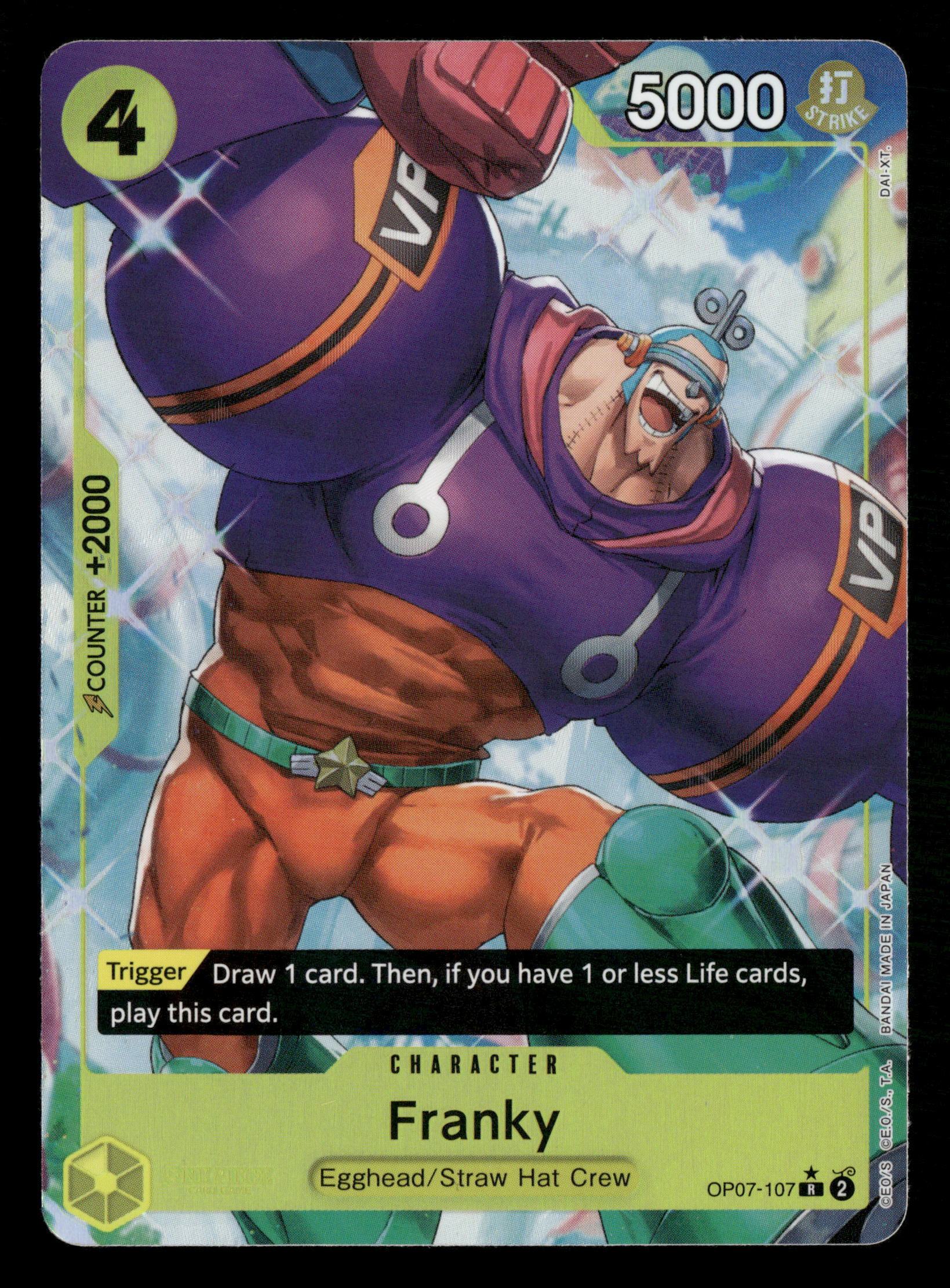 One Piece TCG OP07-107 Franky Alternate Art Rare One Piece TCG OP07-107 Franky Alternate Art Rare