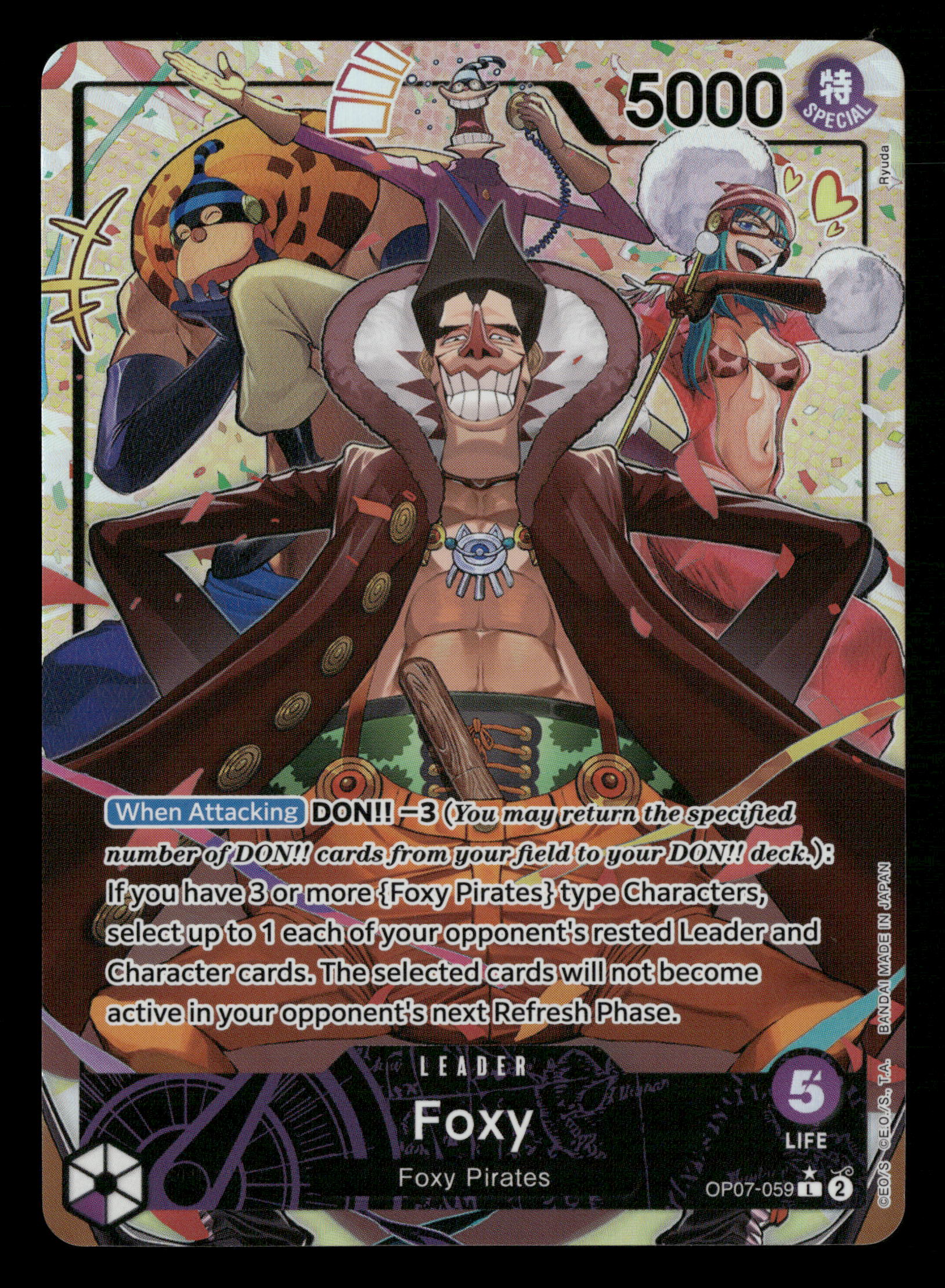 One Piece TCG OP07-059 Foxy Alternate Art Leader One Piece TCG OP07-059 Foxy Alternate Art Leader