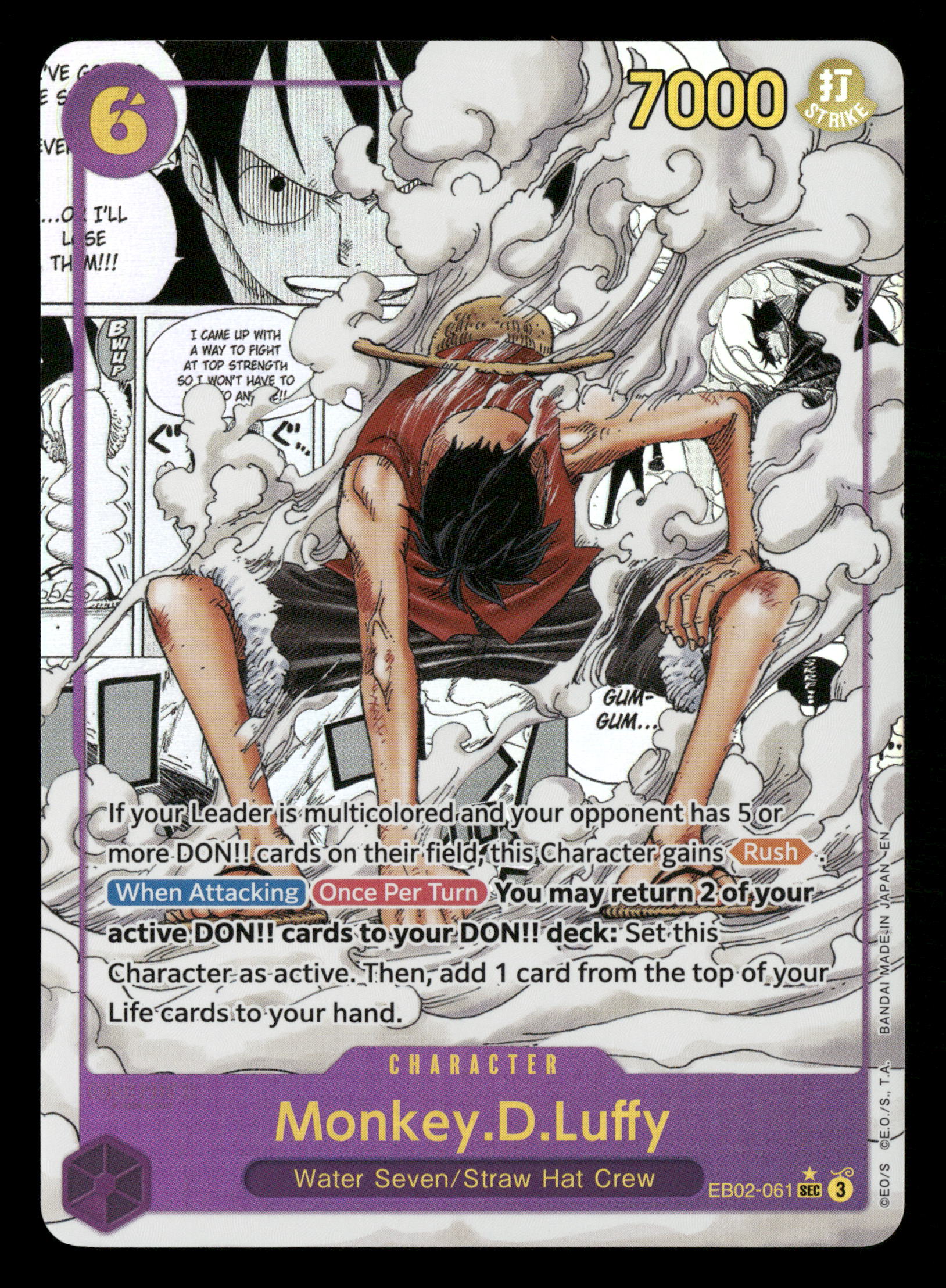 One Piece TCG EB02-061 Monkey.D.Luffy SEC Manga Rare One Piece TCG EB02-061 Monkey.D.Luffy SEC Manga Rare