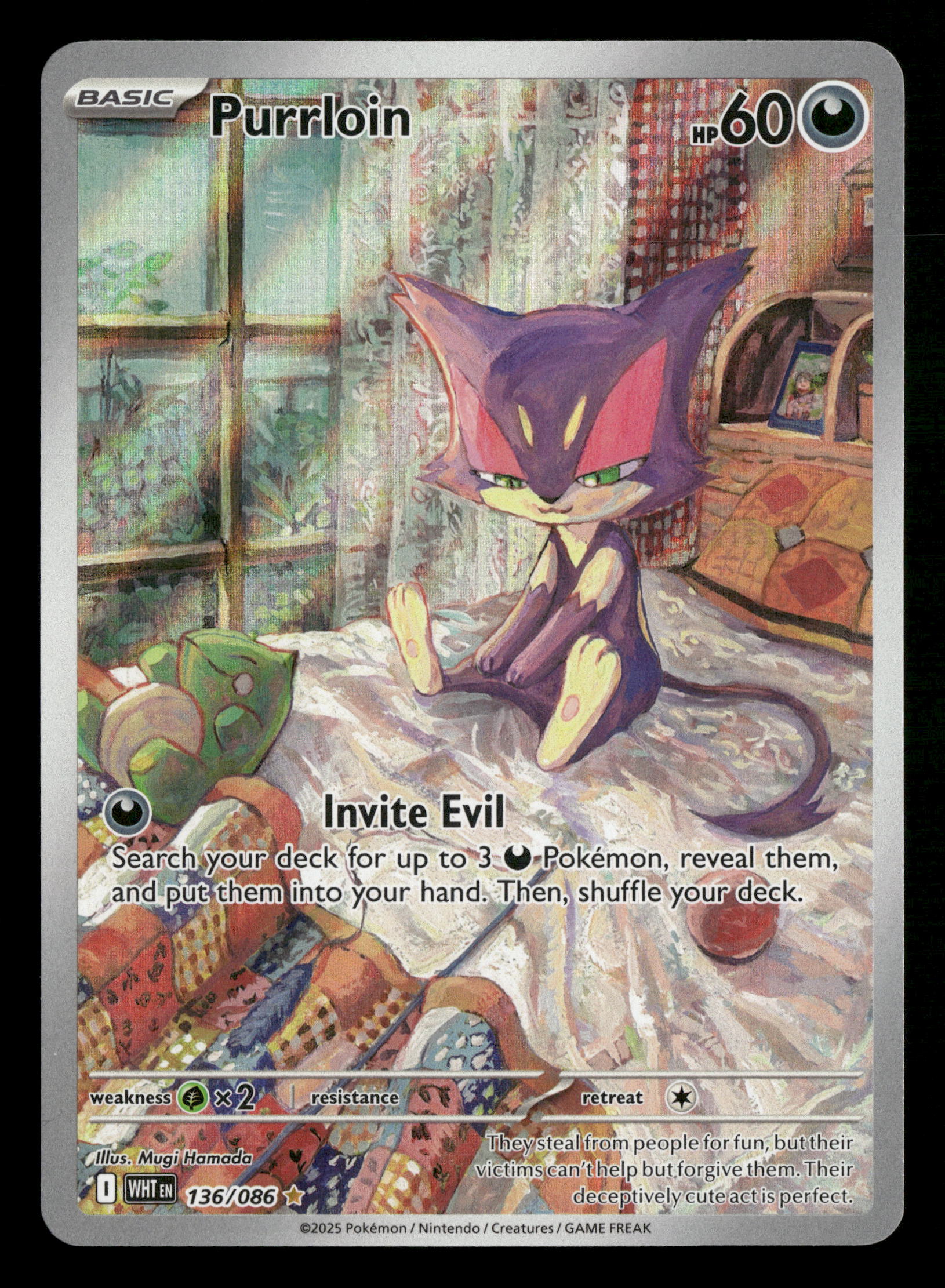 pokemon card purrloin 2025 Pokemon White Flare 136/086 Purrloin IR