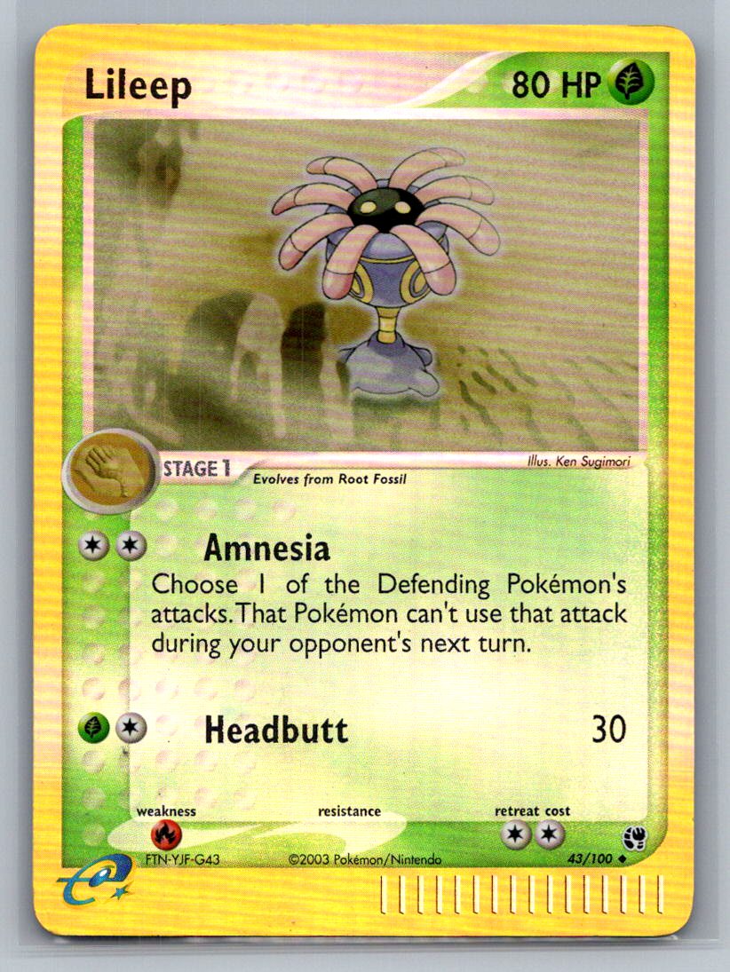 2003 Pokemon Sandstorm 43/100 Lileep Uncommon Reverse Foil MP