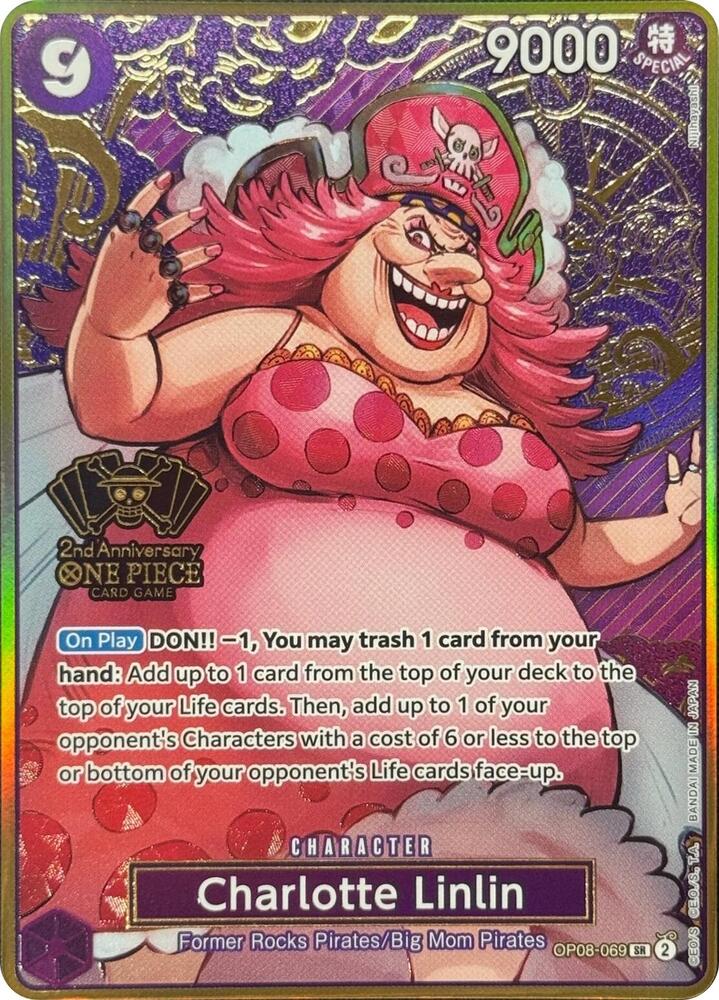 Charlotte Linlin (One Piece Japanese Version 2nd Anniversary Set) OP08-069 (One Piece Promotion Cards)  - Foil