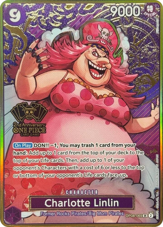 Charlotte Linlin (One Piece Japanese Version 2nd Anniversary Set) OP08-069 (One Piece Promotion Cards)  - Foil