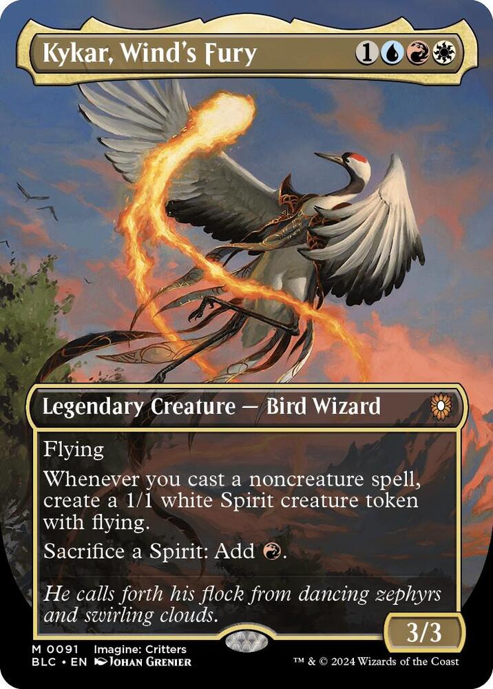 Kykar, Winds Fury 91 (Commander: Bloomburrow)  - Borderless