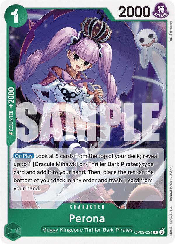 one piece emperors in the new world rare cards One Piece TCG OP09-034 Perona Rare Emperors of the New World
