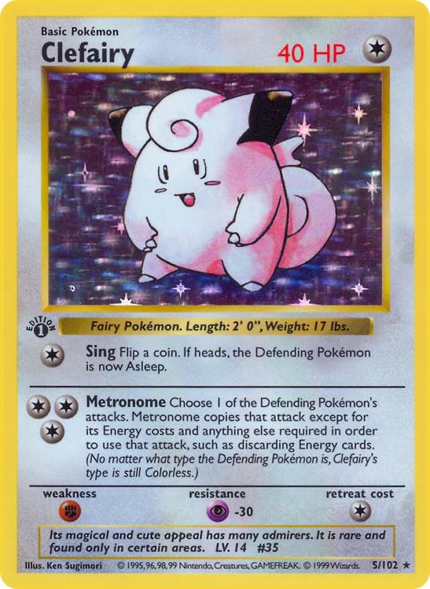 Clefairy 005/102 (Base Set (Shadowless))  - 1st Edition Holofoil