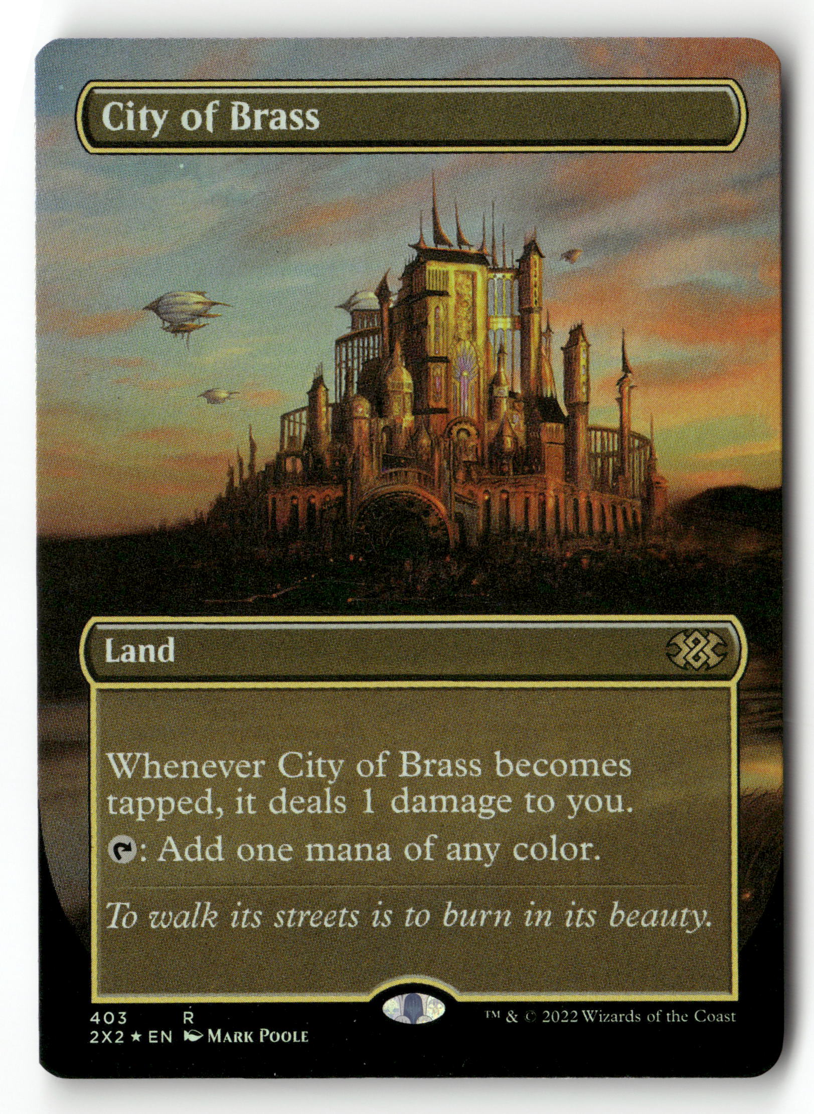 MTG Double Masters 2022 403 City of Brass (Borderless) R NM
