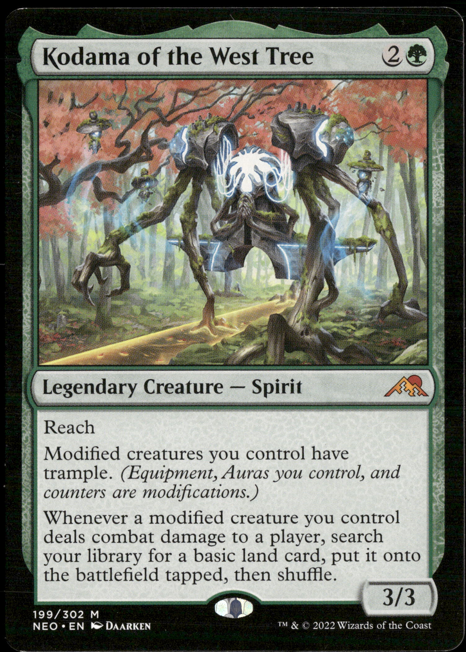 Magic The Gathering Kamigawa: Neon Dynasty  199 Kodama of the West Tree M NM