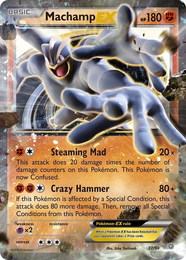 2015 Pokemon XY - Ancient Origins 37/98 Machamp EX Ultra Rare