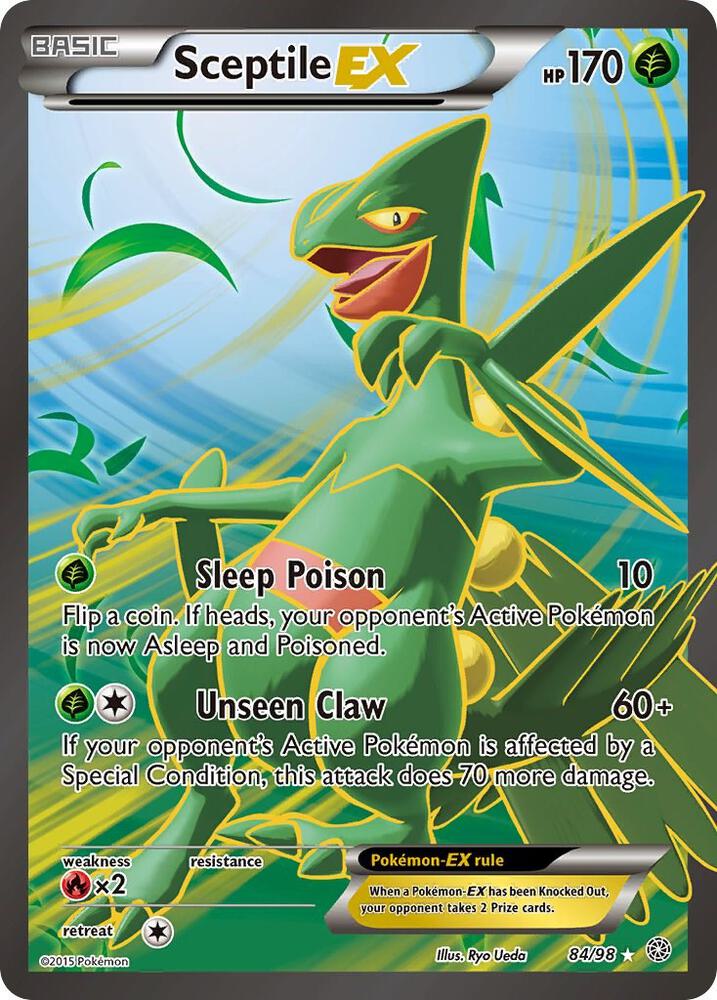 2015 Pokemon XY - Ancient Origins 84/98 Sceptile EX Full Art Ultra Rare