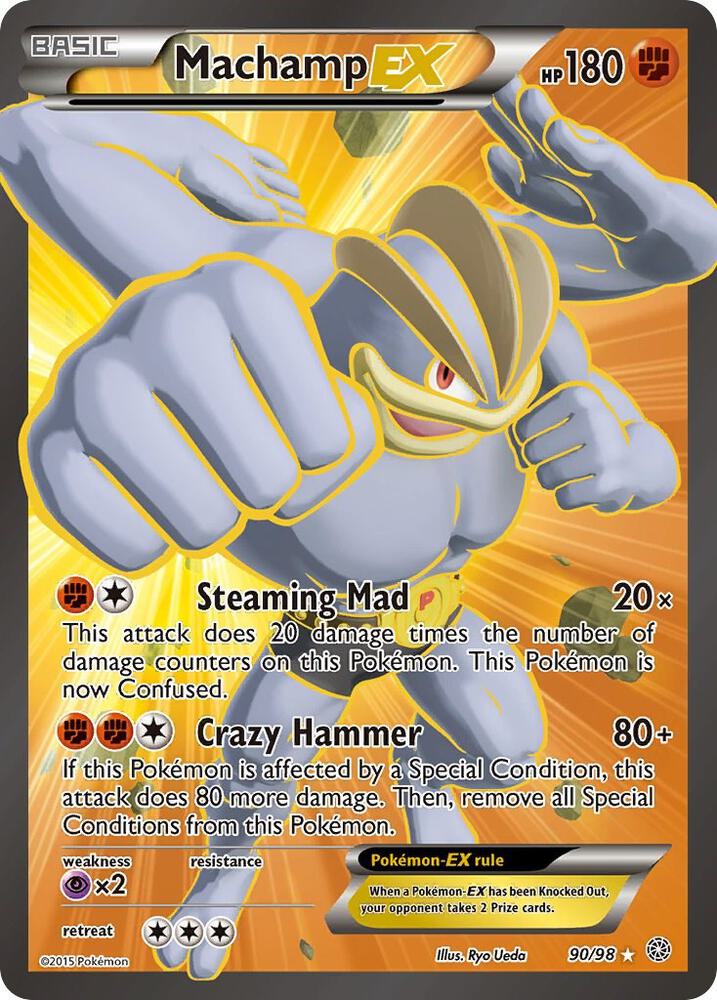2015 Pokemon XY - Ancient Origins 90/98 Machamp EX Full Art Ultra Rare