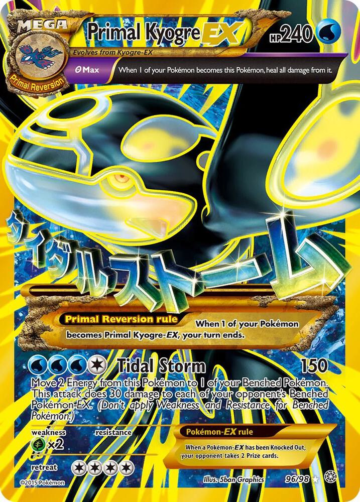 2015 Pokemon XY Ancient Origins 96/98 Primal Kyogre EX Shiny Full Art Ultra Rare