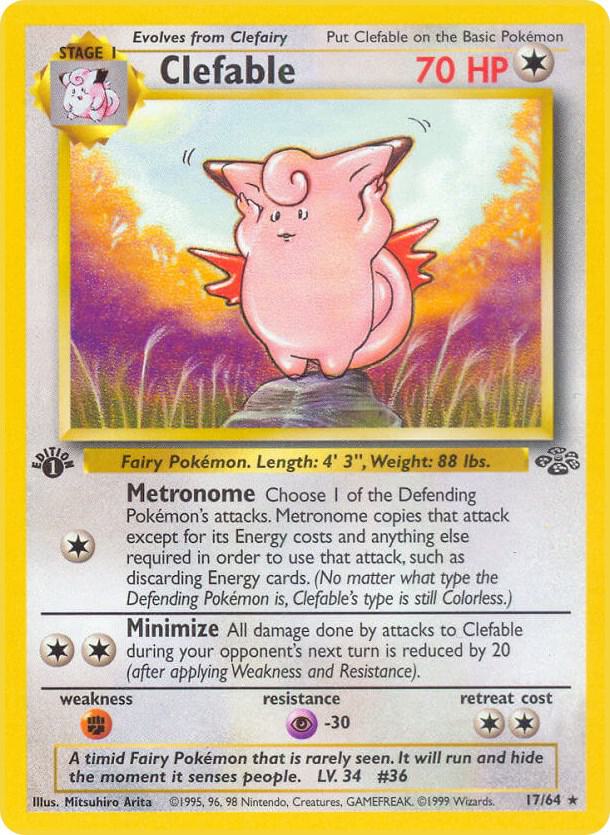1999 Pokemon Jungle 17/64 Clefable (17) Rare