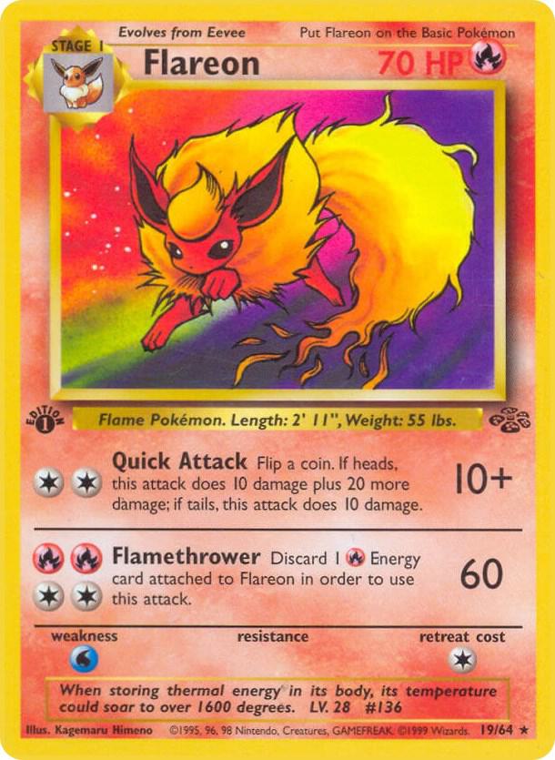 1999 Pokemon Jungle 19/64 Flareon (19) Rare
