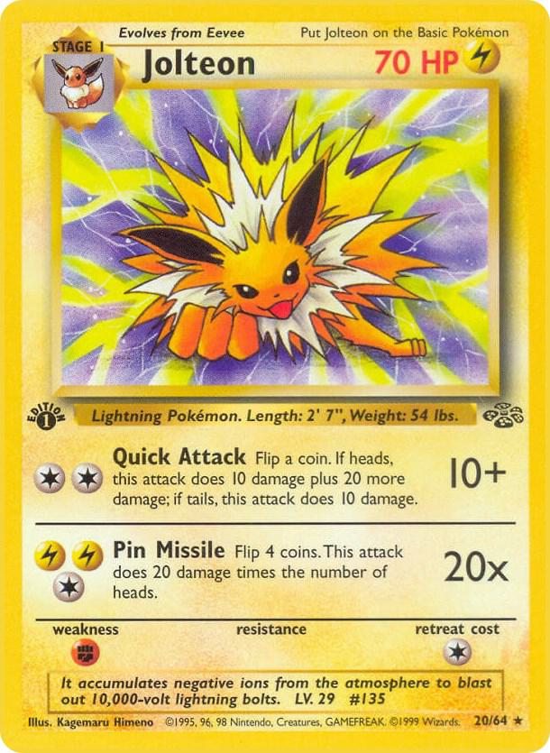 1999 Pokemon Jungle 20/64 Jolteon (20) Rare
