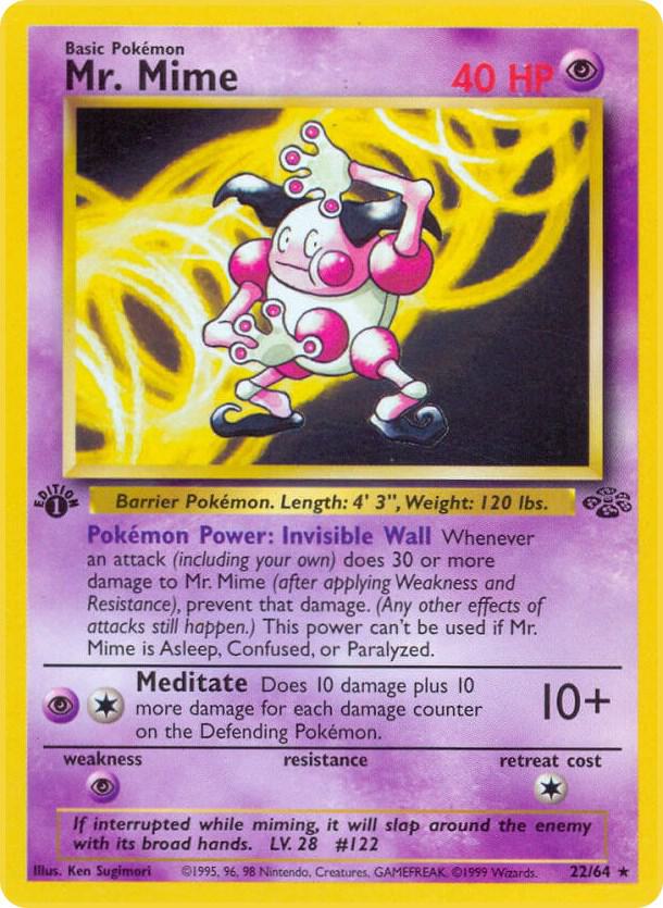 1999 Pokemon Jungle 22/64 Mr. Mime (22) Rare