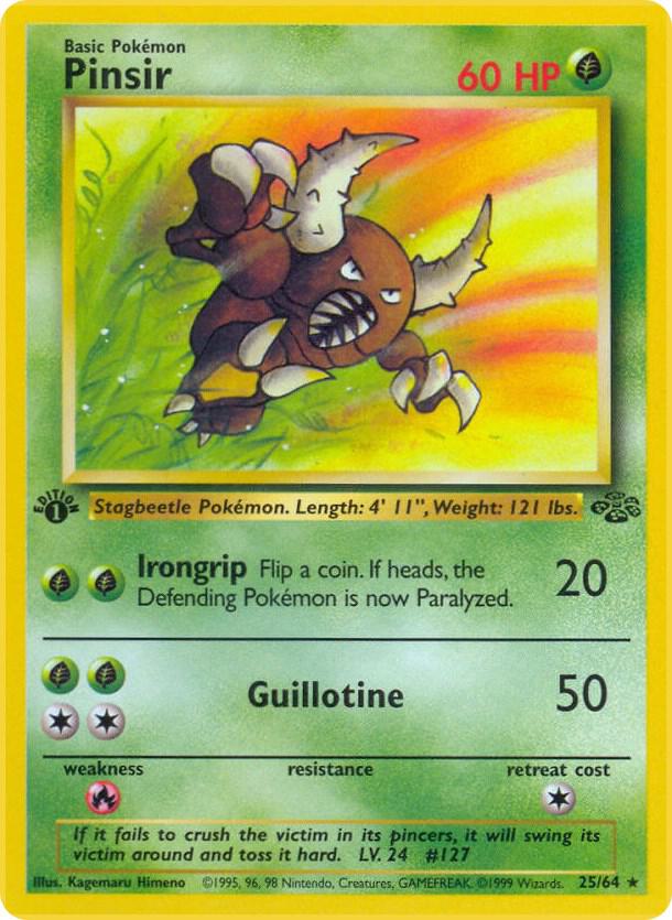 1999 Pokemon Jungle 25/64 Pinsir (25) Rare