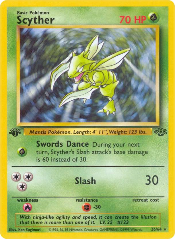 1999 Pokemon Jungle 26/64 Scyther (26) Rare
