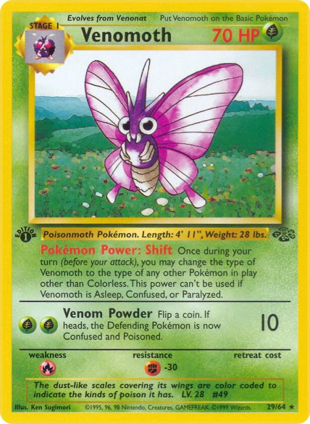 1999 Pokemon Jungle 29/64 Venomoth (29) Rare