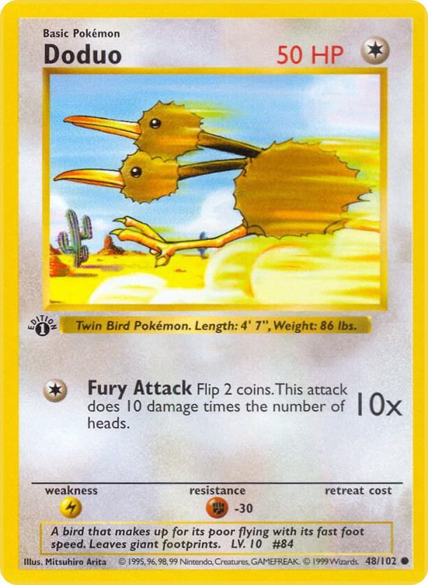 1999 Pokemon Base Set (Shadowless) 048/102 Doduo Common