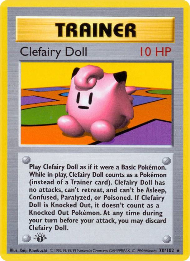 1999 Pokemon Base Set (Shadowless) 070/102 Clefairy Doll Rare