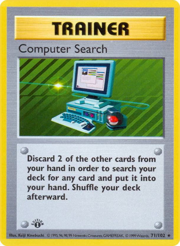 1999 Pokemon Base Set (Shadowless) 071/102 Computer Search Rare