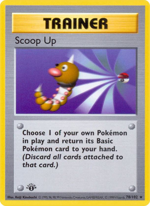 1999 Pokemon Base Set (Shadowless) 078/102 Scoop Up Rare