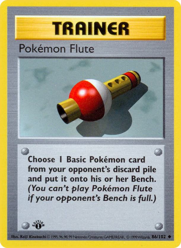 1999 Pokemon Base Set (Shadowless) 086/102 Pokemon Flute Uncommon